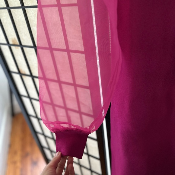 House of Harlow 1960 Pink Sheath Dress with Bishop Sleeves - Picture 5 of 8